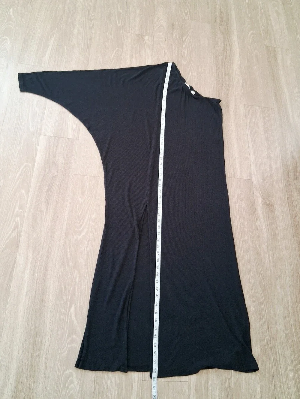 Free People Kara One Shoulder Midi Dress Black Linen Blend